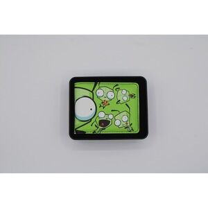 Bi-Fold Wallet - Invader Zim GIR Split Close-Up and Poses Blue/Green